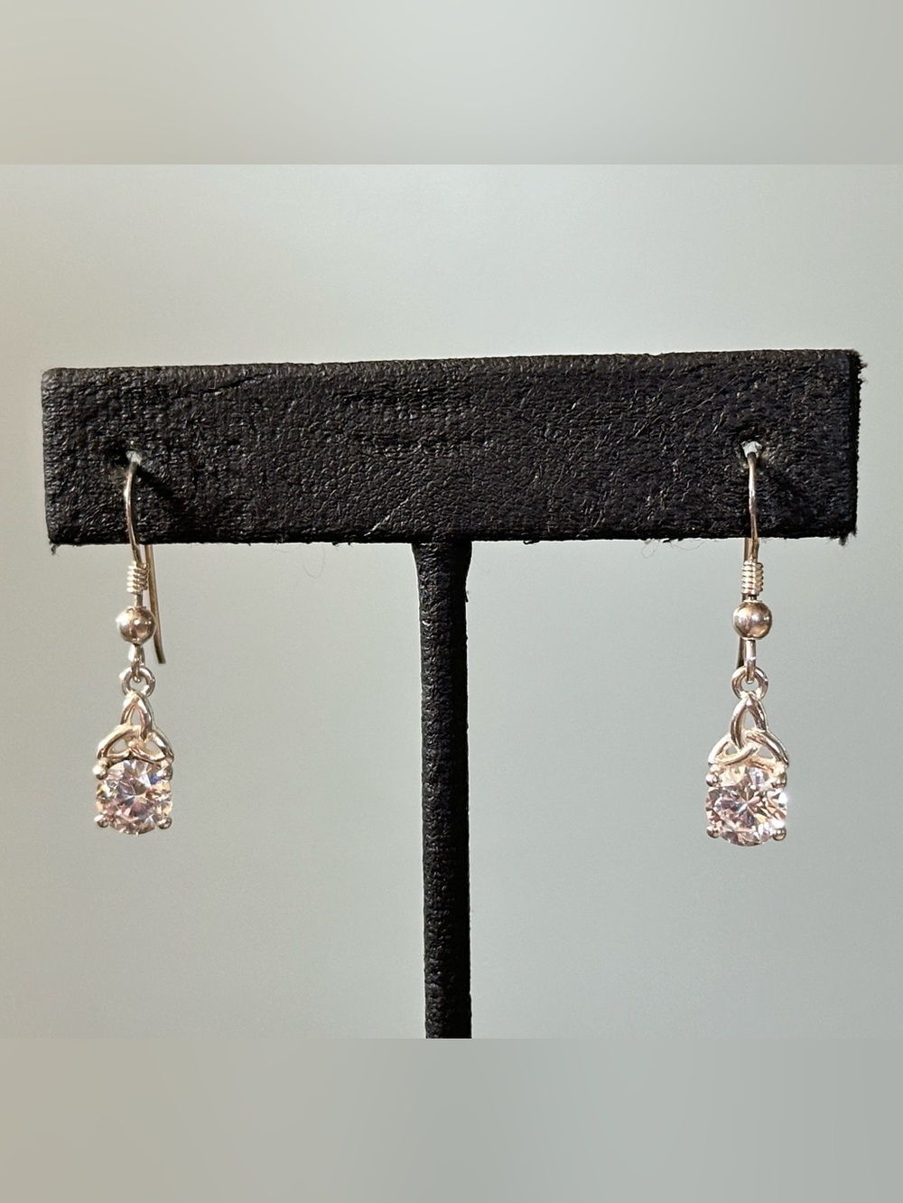 Solvar 925 Sterling Silver Celtic Trinity Knot CZ Drop Earrings Bridal Formal